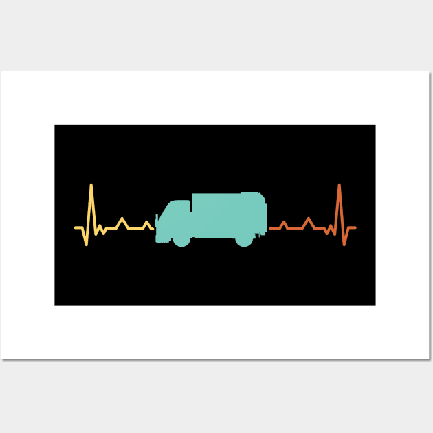 Love Garbage Truck Heartbeat Wall Art by Peco-Designs